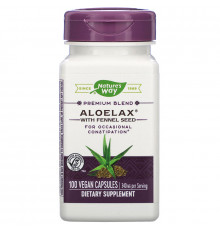 Алоэ вера с фенхелем, Aloelax® with Fennel Seed, Nature's Way, 340 мг, 100 капсул