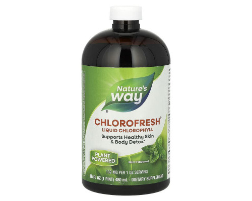 Хлорофіл, Chlorofresh, Nature's Way, рідкий, смак м'яти, 132 мг, 480 мл (132 мг на 2 столові ложки)