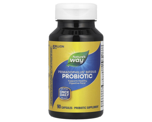 Пробіотики для дорослих, Primadophilus® Bifidus Probiotic, Nature's Way, 5 млрд КУО, 90 капсул