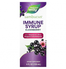 Чорна бузина, Sambucus, Immune Syrup, Elderberry, Nature's Way, 120 мл