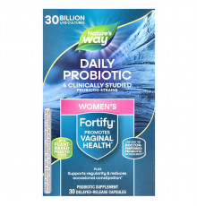 Пробіотики + пребіотик для жінок, Fortify, Nature's Way, повсякденний догляд, 30 млрд КУО, 30 капсул з відстроченим вивільненням