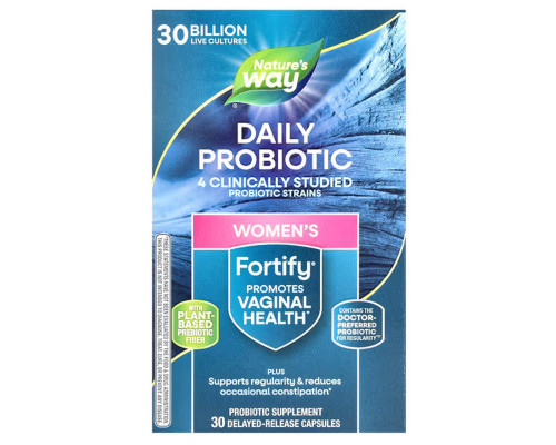 Пробіотики + пребіотик для жінок, Fortify, Nature's Way, повсякденний догляд, 30 млрд КУО, 30 капсул з відстроченим вивільненням