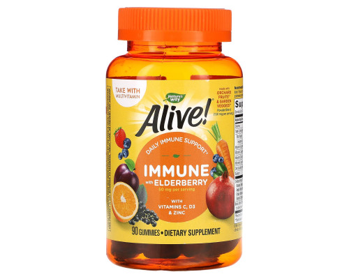 Вітаміни для імунітету, Alive! Immune Gummies, Nature's Way, 90 жувальних таблеток