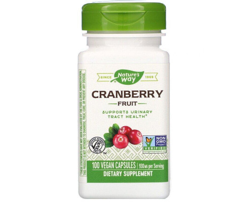 Журавлина, Cranberry Fruit, Nature's Way, ягоди, 930 мг, 100 веганських капсул (465 мг на капсулу)