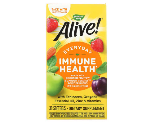 Мультивітаміни, підтримка імунітету, Alive! Immune Health, Nature's Way, 30 гелевих капсул