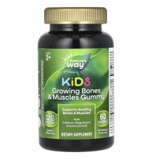 Формула для зростання кісток і м'язів, для дітей від 2 років, Growing Bones & Muscles, Nature's Way, лісова ягода, 60 жувальних цукерок