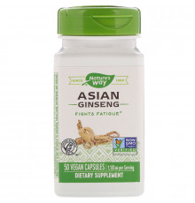 Азиатский женьшень, Asian Ginseng, Nature's Way, 1120 мг, 50 веганских капсул (560 мг в капсуле)