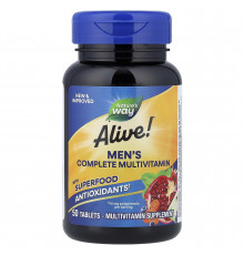 Мультивітаміни для чоловіків, Alive!® Men's Complete Multivitamin, Nature's Way, 50 таблеток