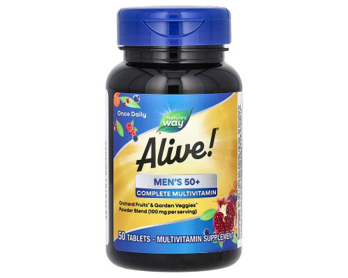 Мультивітаміни для чоловіків віком від 50 років, Alive! Men's 50+, Nature's Way, 50 пігулок