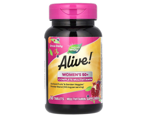 Мультивітаміни для жінок віком від 50 років, Alive! Women's 50+, Nature's Way, 50 таблеток