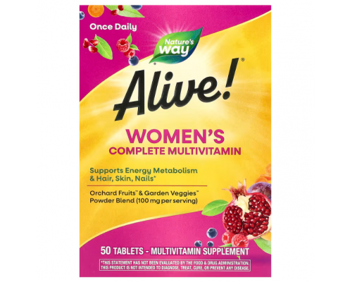 Мультивітаміни для жінок, Alive! Women's Complete Multivitamin, Nature's Way, 50 таблеток