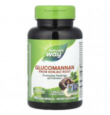 Глюкоманнан коньяку, Glucomannan від Konjac RootGlucomannan Konjac, Nature's Way, 1995 мг, 100 веганських капсул (665 мг на капсулу)