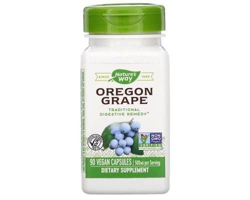 Орегонський виноград, Oregon Grape, Nature's Way, 500 мг, 90 веганських капсул