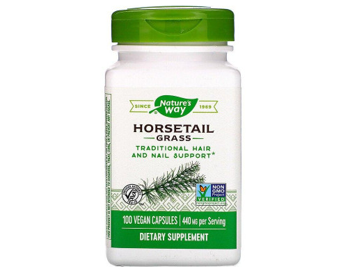 Хвощ, Horsetail Grass, Nature's Way, 440 мг, 100 веганських капсул