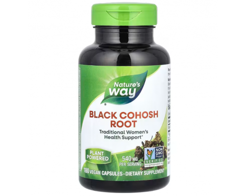 Клопогон (Циміцифуга), Black Cohosh, Nature's Way, корінь, 540 мг, 180 веганських капсул