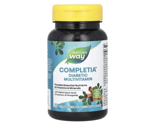 Мультивітаміни без заліза для діабетиків, Diabetic Complete Multi-Vitamin, Nature's Way, 60 таблеток