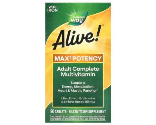 Мультивітаміни для дорослих, Adult Complete Multivitamin, Nature's Way, із залізом, 90 таблеток