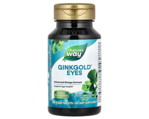 Каротиноїди комплекс, Ginkgold Eyes, Nature's Way, 60 мг, 60 веганських таблеток (30 мг на таблетку)
