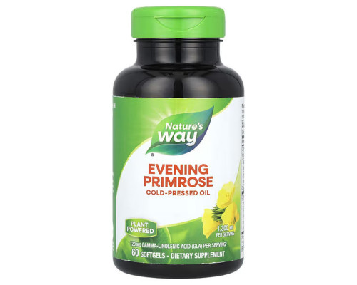 Олія примули вечірньої, Evening Primrose, Nature's Way, 1300 мг, 60 гелевих капсул