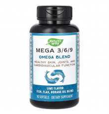 Суміш омега 3 6 9, Omega Blend, Nature's Way, лайм, 90 капсул
