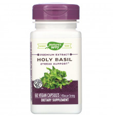 Базилик священный, Holy Basil, Nature's Way, стандартизированный, 450 мг, веганских 60 капсул