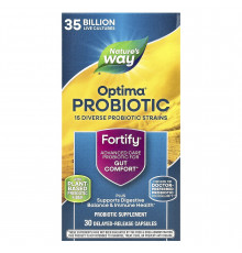 Пробіотики та пребіотики, Fortify Optima, Daily Probiotic + Prebiotics, Natures Way, щоденний догляд, 35 млрд КУО, 30 капсул з відстроченим вивільненням