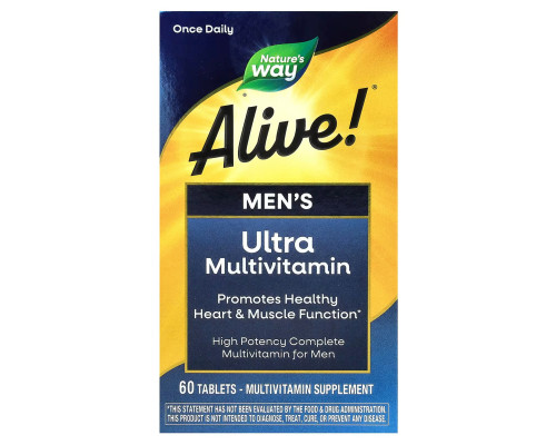 Мультивітаміни для чоловіків, Alive! Men's Multi-Vitamin, Nature's Way, 60 таблеток