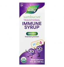 Чорна бузина для дітей, Sambucus for Kids, Nature's Way, 25 мг, сироп, органік, від 1 року, 120 мл
