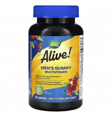 Вітаміни для чоловіків, Men's Gummy Vitamins, Nature's Way, Alive! фрукти, 60 жувальних цукерок