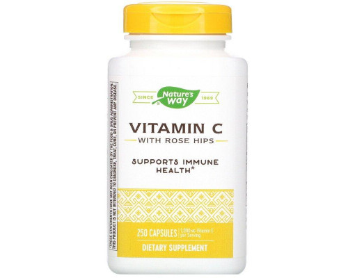 Вітамін С (аскорбінова кислота), Vitamin C, Nature's Way, з шипшиною, 1000 мг, 250 капсул