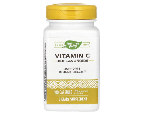 Вітамін С, Vitamin C, Nature`s Way, 1000 мг, 100 капсул (500 мг на капсулу)