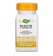 Вітамін В3, Niacin, Nature's Way, 100 мг, 100 капсул