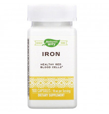 Залізо, Iron, Nature's Way, 18 мг, 100 капсул