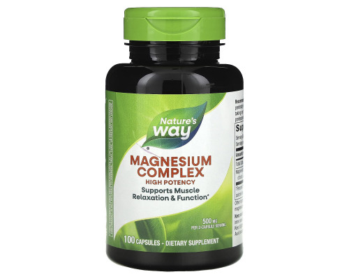 Магній цитрат, Magnesium Complex, Nature's Way, 500 мг, 100 капсул (250 мг у капсулі)