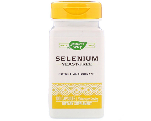 Селен, Selenium, Nature's Way, 200 мкг, 100 капсул