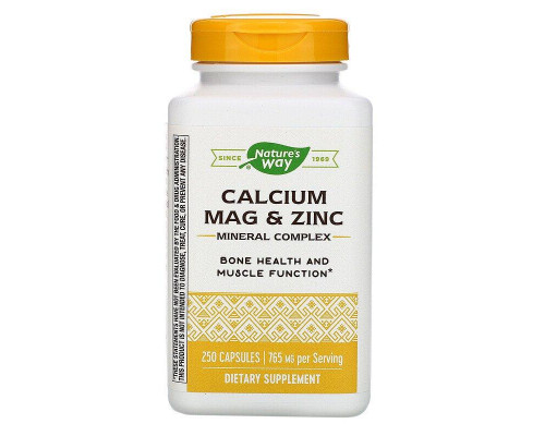 Кальцій Магній Цинк, Calcium, Mag & Zinc, Nature's Way, 765 мг, 250 капсул