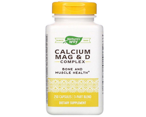 Кальцій, магній і вітамін D, Calcium Mag & D, Nature's Way, 250 капсул