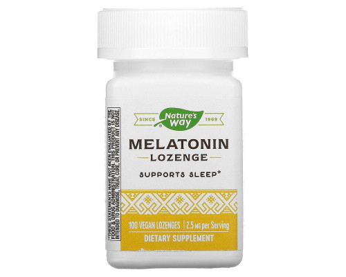 Мелатонін, Melatonin, Nature's Way, 2,5 мг, 100 веганських льодяників
