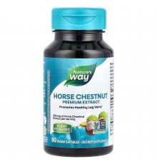 Кінський каштан, Horse Chestnut, Nature's Way, преміум екстракт, 250 мг, 90 веганських капсул
