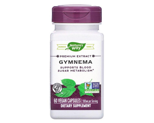 Джімнема стандартизована, Gymnema, Nature's Way, 500 мг, 60 кап.