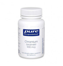 Хром (піколінат), Chromium (picolinate), Pure Encapsulations, для підтримки здорового метаболізму ліпідів та глюкози, 500 мкг, 180 капсул