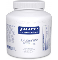 L-глютамин, l-Glutamine, Pure Encapsulations, для поддержки мышечной массы и желудочно-кишечного тракта, 1000 мг, 250 капсул