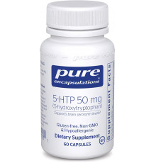 5-HTP (5-Гидрокситриптофан), Pure Encapsulations, стимулирование синтеза серотонина, 50 мг, 60 капсул