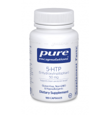 5-HTP (5-Гидрокситриптофан), Pure Encapsulations, стимулирование синтеза серотонина, 50 мг, 180 капсул