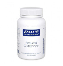 Пониженный Глутатион, Reduced Glutathione, Pure Encapsulations, для здоровья клеток и функции печени, 120 капсул
