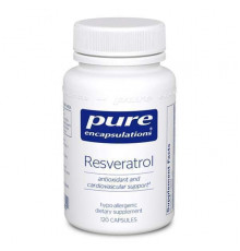 Ресвератрол, Resveratrol, Pure Encapsulations, для антиоксидантної та серцево-судинної підтримки, 120 капсул