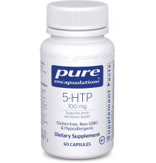 5-HTP (5-Гидрокситриптофан), Pure Encapsulations, стимулирование синтеза серотонина, 100 мг, 60 капсул