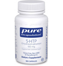 5-HTP (5-Гидрокситриптофан), Pure Encapsulations, стимулирование синтеза серотонина, 100 мг, 180 капсул