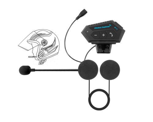 Bluetooth гарнітура для мотошлема BT12 Hard Helmet. IP67, Bluetooth 5.0