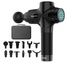 Компактний перкусійний ударний масажер Boostex Pro Max 2 з 21 насадкою в кейсі.